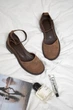 Туфли PARADIZE SHOES замшевые темно-коричневые на низкой подошве с пряжкой 36 размер (стелька 23,6 см) - изображение 4