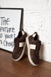 Стильные кеды PARADIZE SHOES замшевые темно-коричневого цвета с кожаными светло-бежевыми вставками на светло-бежевой низкой подошве 41 размер (стелька 27,3 см) - изображение 6