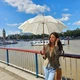 Женский зонт трость полиэстер механический от дождя 100 см с UV защитой UPF 50+ деревянная ручка бежевый 61752 - изображение 6