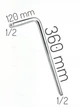 Вороток Г-образный 1/2" 360х120мм TOPTUL AFAN1614 - изображение 2