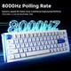 Геймерська магнітна клавіатура DAREU COOL68 White-blue Дротова, RGB Підсвічування, lightbox, 68 keys, 8000Hz/s., Switch 0.1mm. Rapid Trigger UA + ENG - изображение 12