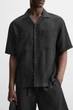 Сорочка Zara зі 100% льону чорний 1618/310/800 XL - зображення 5