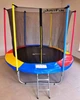 Батут Just Fun 244см Multicolor с внутренней сеткой и лестницей (разноцветный) - изображение 3