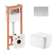 Комплект: Qtap Gemini Ultra Quiet унитаз подвесной QT2533076EUQW + Nest комплект инсталляции 4в1 (Клавиша круглая Satin) QT0133M425 + QT0111M11111SAT - изображение 1