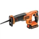 Пила шабельна акумуляторна BLACK+DECKER, 18В Li-Ion, 0 - 3000 ход/хв, величина ходу 22 мм, вага 1.5 кг, 1 акумулятор 1.5 Аг та ЗП - изображение 2