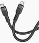 Кабель HOCO U110 Type-C to Type-C 60W charging data cable чорний 1,2 m - зображення 1