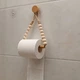 Держатель для туалетной бумаги из джута с деревянными шариками на присоске 1 шт. Бежевый - изображение 2