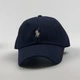 Кепка Бейсболка Мужская Женская Polo Ralph Lauren с тканевым ремешком Темно-Синяя с Белым лого - изображение 1