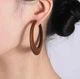 Сережки кольца из дерева jeweston Коричневого цвета - изображение 2