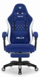 Геймерське крісло Hell's Chair HC-1015 Blue White тканина - изображение 2
