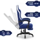 Геймерське крісло Hell's Chair HC-1015 Blue White тканина - изображение 6