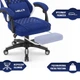 Геймерське крісло Hell's Chair HC-1015 Blue White тканина - изображение 7