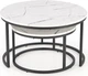 Набір столиків Halmar Java Білий мармур / Чорний 2 шт (5905248129580) - зображення 3