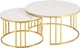 Набір столиків Halmar Mercury 3 Білий мармур / Золотий 2 шт (5905248129634) - зображення 1