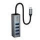 USB HUB (ЮСБ ХАБ) розгалужувач концентратор 4 USB-A 3.0 порти з кабелем 0.2 м Hoco HB1C USB-C to USB-A x4, 5Gbps Metal Grey - зображення 4