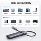 USB-хаб UGREEN CM512 USB-C 3.2 to 2xUSB-C 3.2 + USB 3.2 + USB 2.0 + RJ-45 Gigabit + USB-C Power Port Gray (45320) - зображення 6