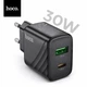 Сетевое зарядное устройство Hoco Premium 30W/3A PD Type-C + USB-A — быстрая зарядка для смартфона и планшета - изображение 1