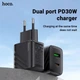 Сетевое зарядное устройство Hoco Premium 30W/3A PD Type-C + USB-A — быстрая зарядка для смартфона и планшета - изображение 2
