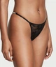 Комплект Білизни Victoria's Secret Very Sexy Shine Strappy Unlined Lace Low-Cut Demi Bra & Very Sexy Shine Strap Cutout Back Thong Panty Чорний 34DD-M - изображение 4