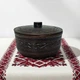 Супник с крышкой из красной глины без ручки 1.8 л Декор молоченная керамика Украинская глиняная посуда - изображение 1