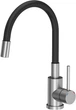 Zlew kuchenny Kernau KGS Q 5077 1B1D Deep Black z baterią KWT 40 Elastic Black - obraz 2