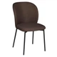 Стілець кухонний CARO металевий каркас чорний структурна тканина коричневий - зображення 1