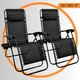 Комплект Раскладной Шезлонг для отдыха 2 шт. Zero Gravity до 120 кг Садовый 4Points Flex для Дачи Черный - изображение 1