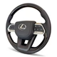 Руль для Lexus LX470, GX470. Стиль LC300. Рояльный лак. Подушка из кожи - логотип и кнопки хром. В сборе. - изображение 1