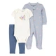 Комплект Carter's 3в1 боді, чоловічок, штани для дівчинки 55-61 см (1T005610_3M) - изображение 1