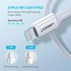 Дата кабель USB-C to Lightning 1.0m 3A US171 white Ugreen (10493) - изображение 4
