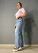 Джинси жіночі Dragon 8332 skater baggy jeans з ременем банани 26 блакитні - зображення 2