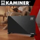 Электрический обогреватель - конвектор Zelva Kaminer 26572 Black напольный стеклянный 2.5 кВт терморегулятор и LED дисплей управление с Wi-Fi + пульт - изображение 2