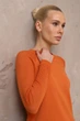 Джемпер з ажурними рукавами з бавовняної пряжі Розмір S (42-44) Помаранчевий - изображение 4