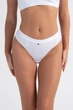 Трусы-стринги женские хлопковые в рубчик Giulia URBAN RIB 2115/60 S White, комфортные трусики из хлопка, белые стринги - изображение 3
