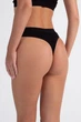 Трусы-стринги женские хлопковые в рубчик Giulia URBAN RIB 2115/60 S Black, комфортные трусики из хлопка, черные стринги - изображение 4