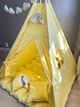 Дитячий вігвам з тканини ранфорс поплін 100% бавовна з килимком бомбон, подушками та декором Жовтий - зображення 10