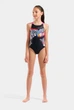 Купальник для дівчаток Arena LIT LOGO SWIMSUIT V BACK L 010690-590 6 116 см Чорний - зображення 3