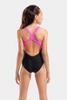 Купальник для дівчаток Arena LIT LOGO SWIMSUIT V BACK L 010690-590 6 116 см Чорний - зображення 4