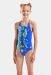 Купальник для дівчаток Arena PAINTING SWIMSUIT V BACK 010744-830 10 140 см Синій - зображення 1