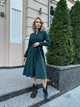 Сукня вельветова з паском смарагдовий 54-56 (с2- #370/) - зображення 3