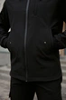 Мужская куртка Intruder Softshell удлиненная с защитой горла водоотталкивающая с капюшоном и с 4 карманами чёрная/L - изображение 5