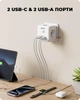 Сетевой фильтр разветвитель тройник 3EU розетки с выключателем + 2USB-C + 2USB-A Lencent PowerCube 4000W/16A Белый - изображение 3