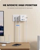 Сетевой фильтр разветвитель тройник 3EU розетки с выключателем + 2USB-C + 2USB-A Lencent PowerCube 4000W/16A Белый - изображение 4