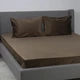 Простирадло на резинці двоспальне ТЕП VELOUR 2-04756_34182 180х200 см шоколадна - зображення 1