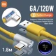 Кабель Xiaomi USB Type-C 6A турбо ( 33W 67W 90W 120W ) Желтый угловой 180 см. для быстрой зарядки смартфона, планшета, Сяомі, Poco, Redmi Note Г-образный - изображение 1
