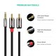 Аудіокабель UGREEN AV116 3.5mm Male to 2RCA Male Cable 5m Black (UGR-10591) - зображення 7