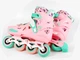 Роликовые коньки Best Roller 107-М колеса PU светятся. Pink and Turquoise (размер 34-37) (186035) - изображение 2