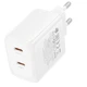 Сетевое зарядное устройство Borofone BN31 45 Вт, 2×USB-C, белый - изображение 1