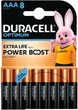 Щелочные батарейки Duracell Optimum AAA 1.5В LR03 8 шт (5000394158962/5000394178359) - изображение 2