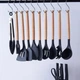 Набір кухонного приладдя 19 предметів Kitchen Set силіконові ЧОРНИЙ (065y) - зображення 5